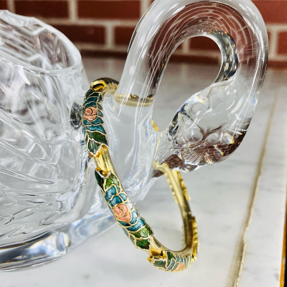 Vintage Floral Brass Bangle